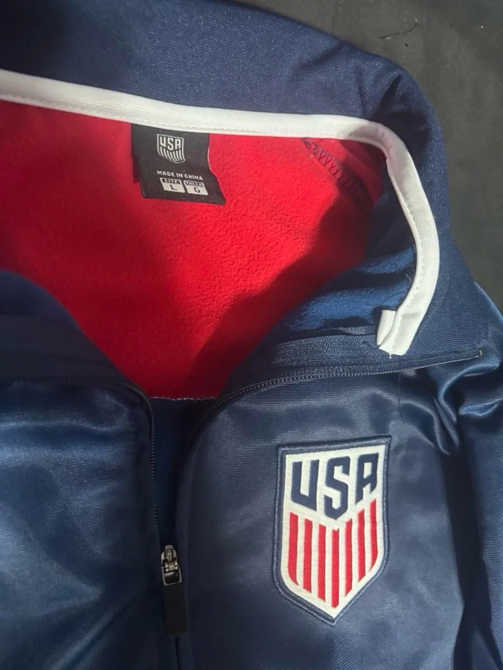 Nike Navy Track Jacket with Red and White USA Crest